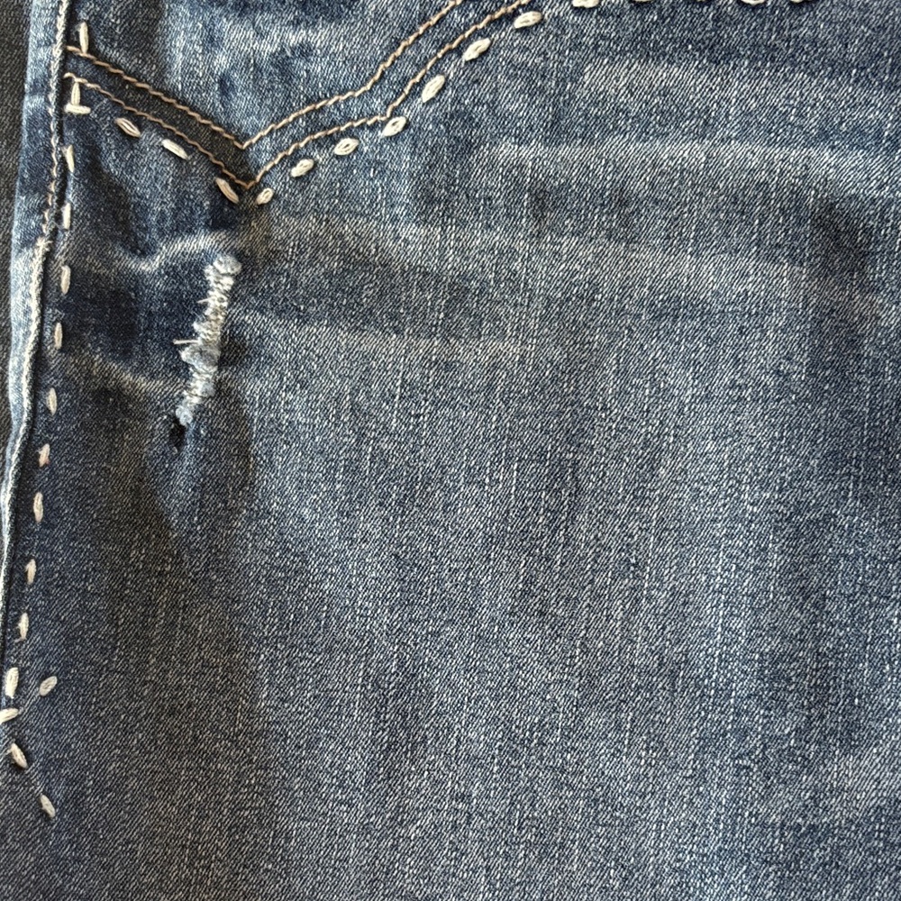 Tyte Jeans Women's Boot Cut in Classic Blue Size 5 EUC Distressed - Picture 6 of 10